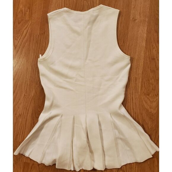 Theory Pleated Prosecco Sleeveless Peplum Top sz P - Picture 8 of 13